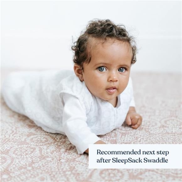 Sleepsack,  Cotton Muslin Wearable Blanket, Grey Medium, 6-12 Months - Picture 3 of 6